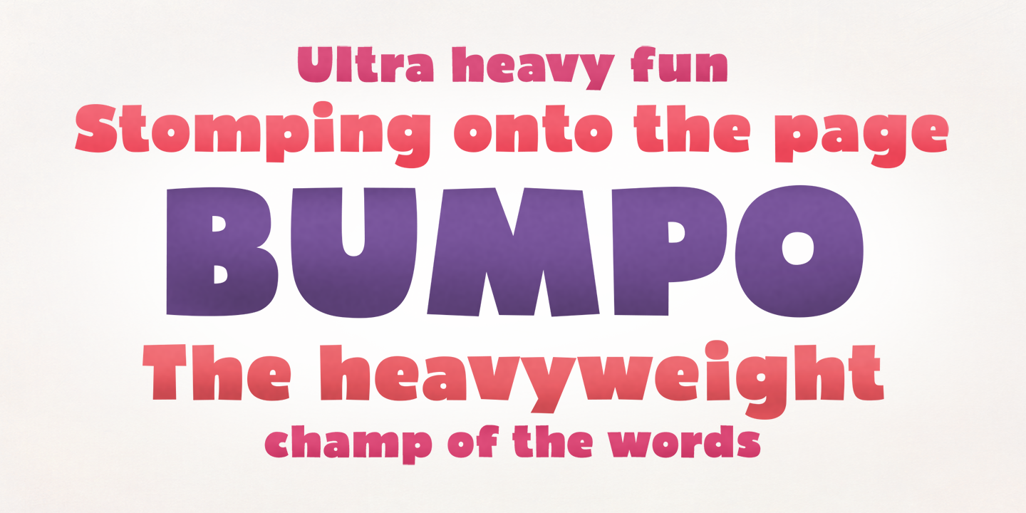 Przykład czcionki Bumpo Regular